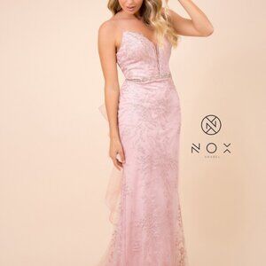 Illusion V-Neck Sheath Shape Prom Dress NXT314